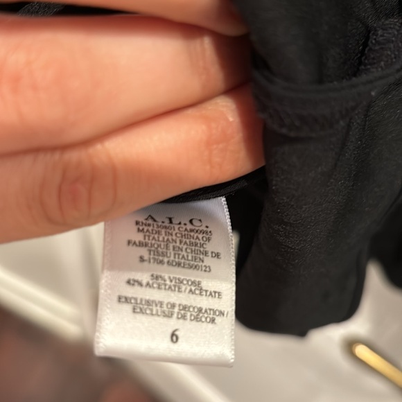 A.L.C. Black Silk Dress with Silver Ring Detail - Picture 5 of 5